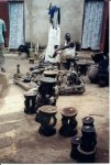 Dogon stools in Bamako with Ganda-SM.jpg (6322 bytes)